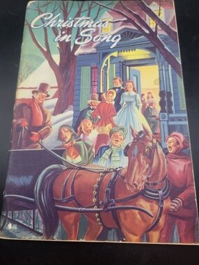 Christmas In Song Illustrated Holiday Book - Vintage Caroling Cover